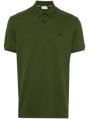 Памучна поло тениска Etro зелено