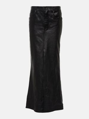 Кожаная юбка Balenciaga черная