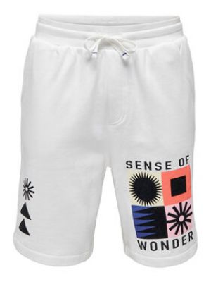 Športové voľné priliehavé šortky Only & Sons biela