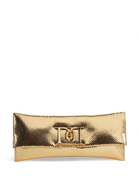 Deri clutch çanta Dsquared2 altın