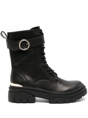 Ankle boots skórzane Just Cavalli czarne