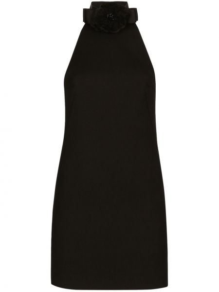 Koktel haljina bez rukava s cvjetnim printom Dolce & Gabbana crna