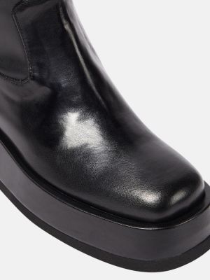 Кожени обувки до глезена на платформе от изкуствена кожа Gia Borghini черно