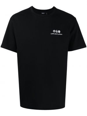 Kokvilnas t-krekls ar izšuvumiem Five Cm melns