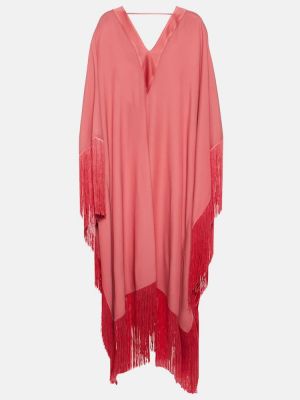 Sukienka długa z frędzli Taller Marmo różowa