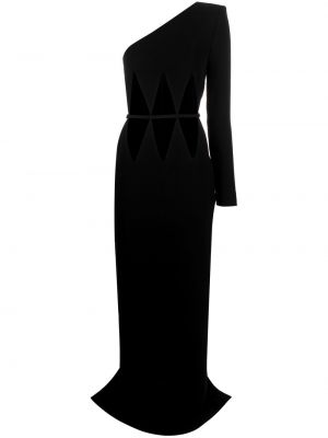 Asimetrična večerna obleka Monot črna