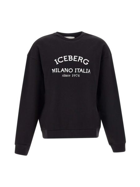 Bluza bawełniana z nadrukiem Iceberg czarna