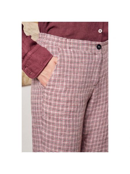 Pantalón clásico de lino Massimo Alba rojo
