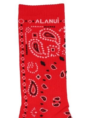 Calcetines de algodón con estampado Alanui rojo