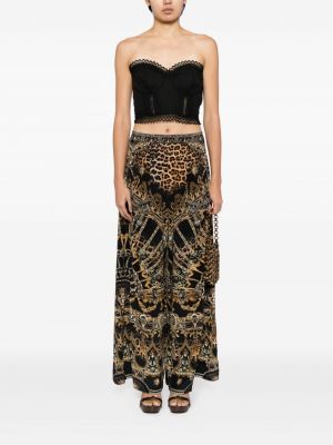 Pantalon à imprimé à imprimé léopard large Camilla noir