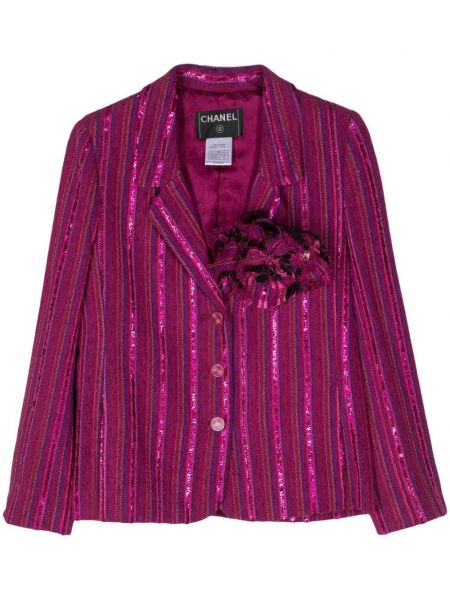 Blazer à rayures Chanel Pre-owned rose