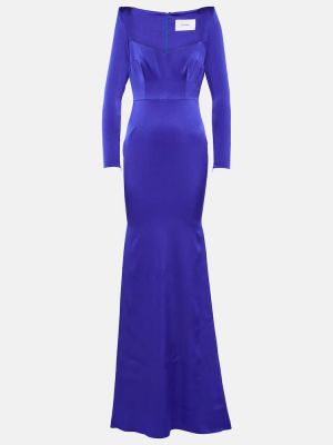 Saténové dlouhé šaty Alex Perry modré