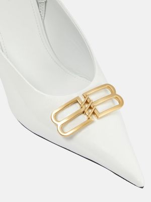 Pantofi cu toc slingback Balenciaga alb