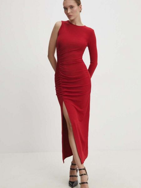 Sukienka długa dopasowana Answear Lab czerwona