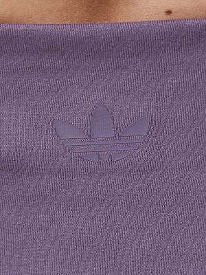 Legíny s potiskem Adidas Originals fialové