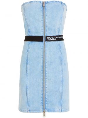 Džinsa auduma kleita ar rāvējslēdzēju Karl Lagerfeld Jeans