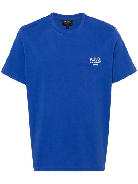 Βαμβακερή μπλούζα A.p.c. μπλε