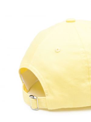 Gėlėtas medvilninis kepurė su snapeliu Camper geltona