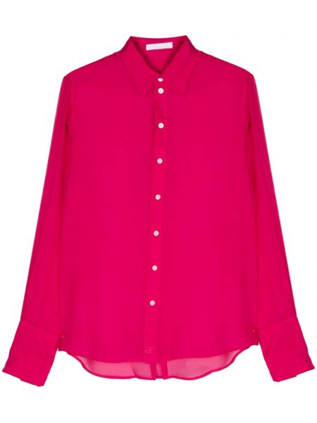 Przezroczysta jedwabna koszula Helmut Lang różowa