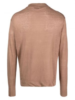 Lininis polo marškinėliai Ballantyne ruda