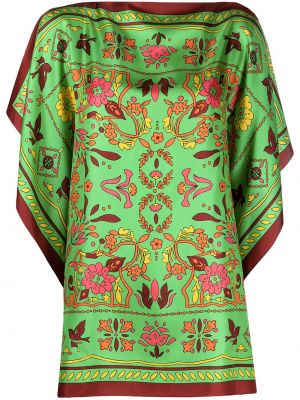 Blusa de flores con estampado Tory Burch verde