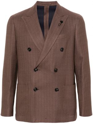 Dobbeltradet blazer Lardini brun