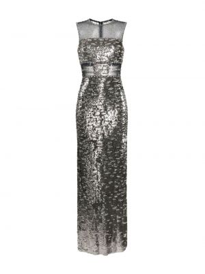 Sukienka wieczorowa tiulowa Jenny Packham srebrna