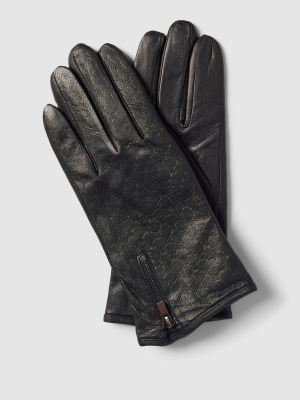 Czarne rękawiczki skórzane Joop! Collection