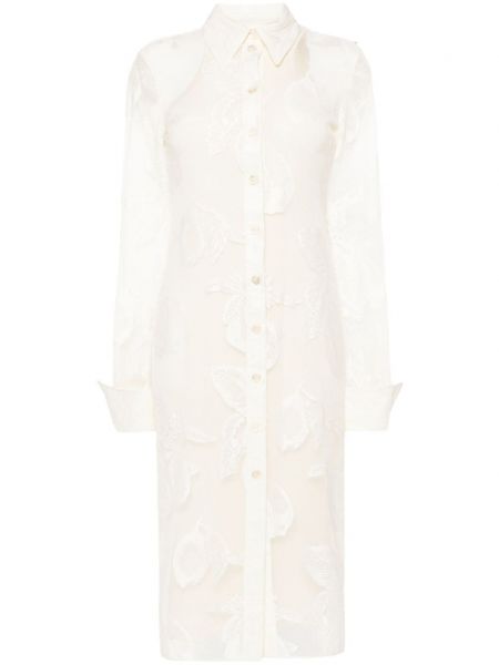 Μίντι φόρεμα από διχτυωτό Sportmax λευκό