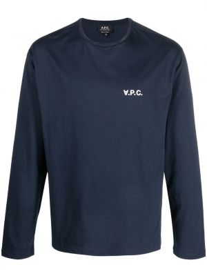 Långärmad t-shirt A.p.c. blå