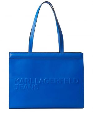 Шопинг чанта Karl Lagerfeld Jeans синьо