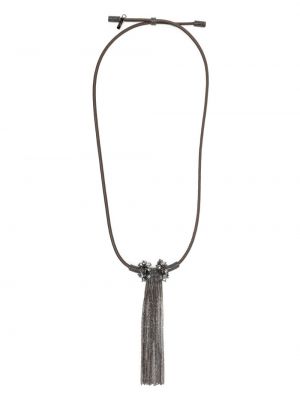 Ogrlica z obrobami Peserico rjava