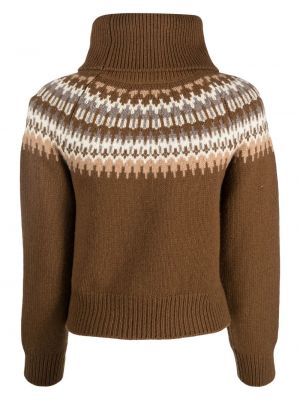 Sweter w paski Nili Lotan brązowy