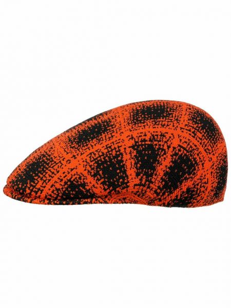 Клетчатая шапка Kangol оранжевая