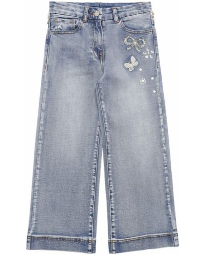Хлопковые широкие джинсы Monnalisa