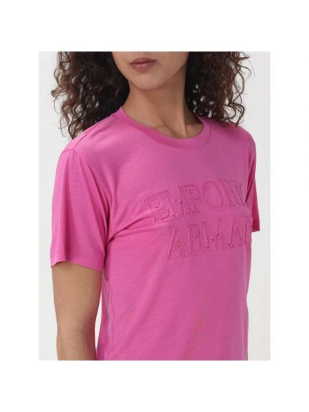 Koszulka Emporio Armani różowa