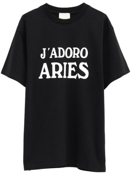 T-shirt avec imprimé slogan en coton à imprimé Aries
