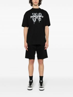 T-shirt aus baumwoll mit print Palm Angels schwarz