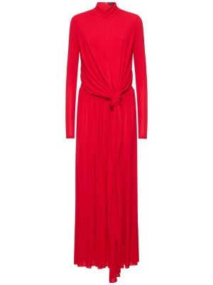 Drapované saténové dlouhé šaty Proenza Schouler červená