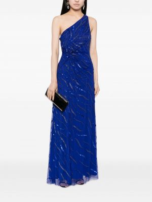 Sukienka wieczorowa z koralikami Aidan Mattox niebieska