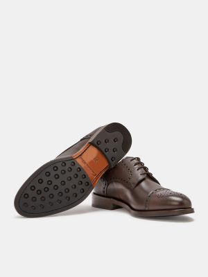 Кожаные туфли на шнуровке Emidio Tucci коричневые