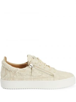 Sneakers med sliten Giuseppe Zanotti vit