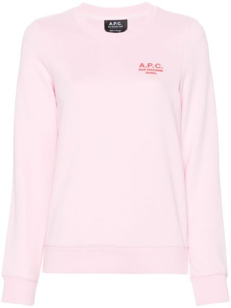 Βαμβακερός φούτερ με κέντημα A.p.c. ροζ