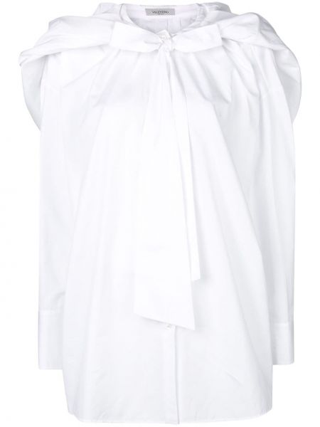 Koszula z kokardką na guziki puchowa Valentino Garavani biała
