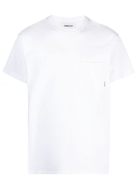 Kokvilnas t-krekls ar kabatām Ambush balts