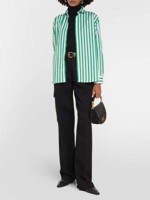Памучна риза на райета Polo Ralph Lauren зелено