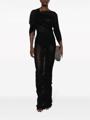 Asymmetrisches abendkleid mit drapierungen Atlein schwarz