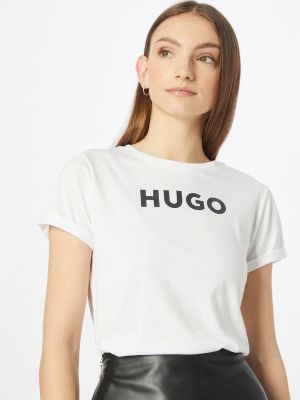 Slim fit priliehavé tričko Hugo biela