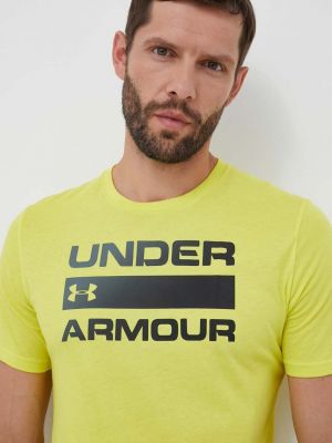 Тениска с дълъг ръкав с принт Under Armour жълто