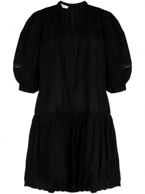 Βαμβακερή φόρεμα με λαιμόκοψη v Sea μαύρο